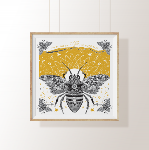 Plight of the Humble bee Square Print